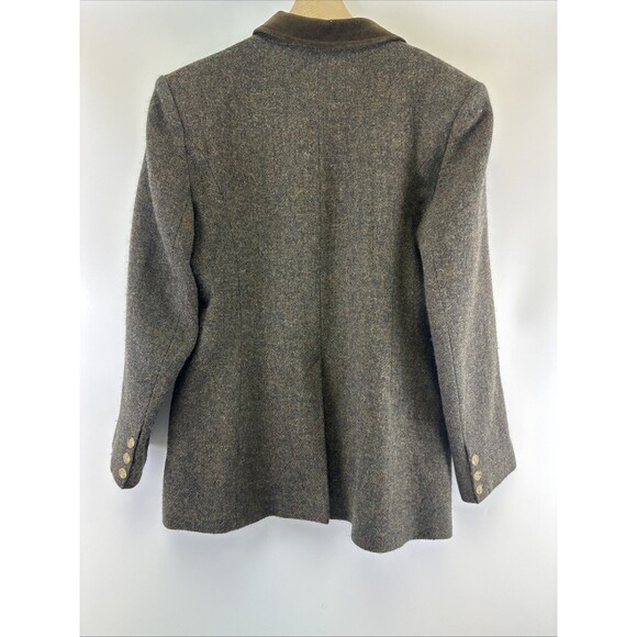 Ramsay of Dublin Wool Blazer Jacket Brown Button Collar Pocket Ireland Women 14 - Picture 6 of 16